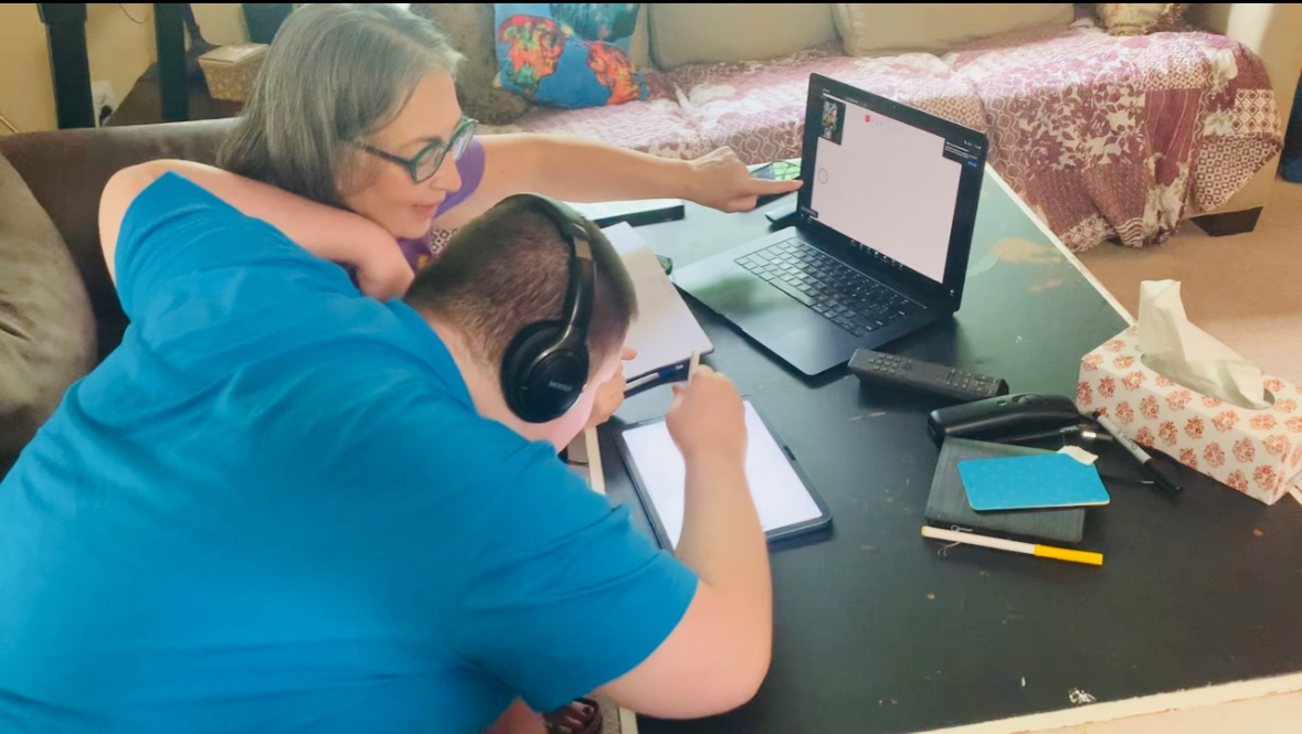 Stacey Fuller working from home on Willowjak Services, navigating the challenges of starting a business as a caregiver.